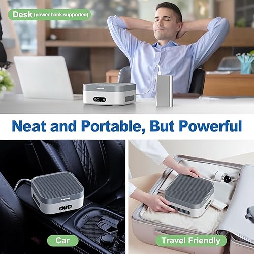 Miniatura 8 de Purificador de aire H13 True HEPA para mascotas, paquete de 2 unidades para dormitorio de hasta 1200 pies cuadrados, purificador de aire True HEPA