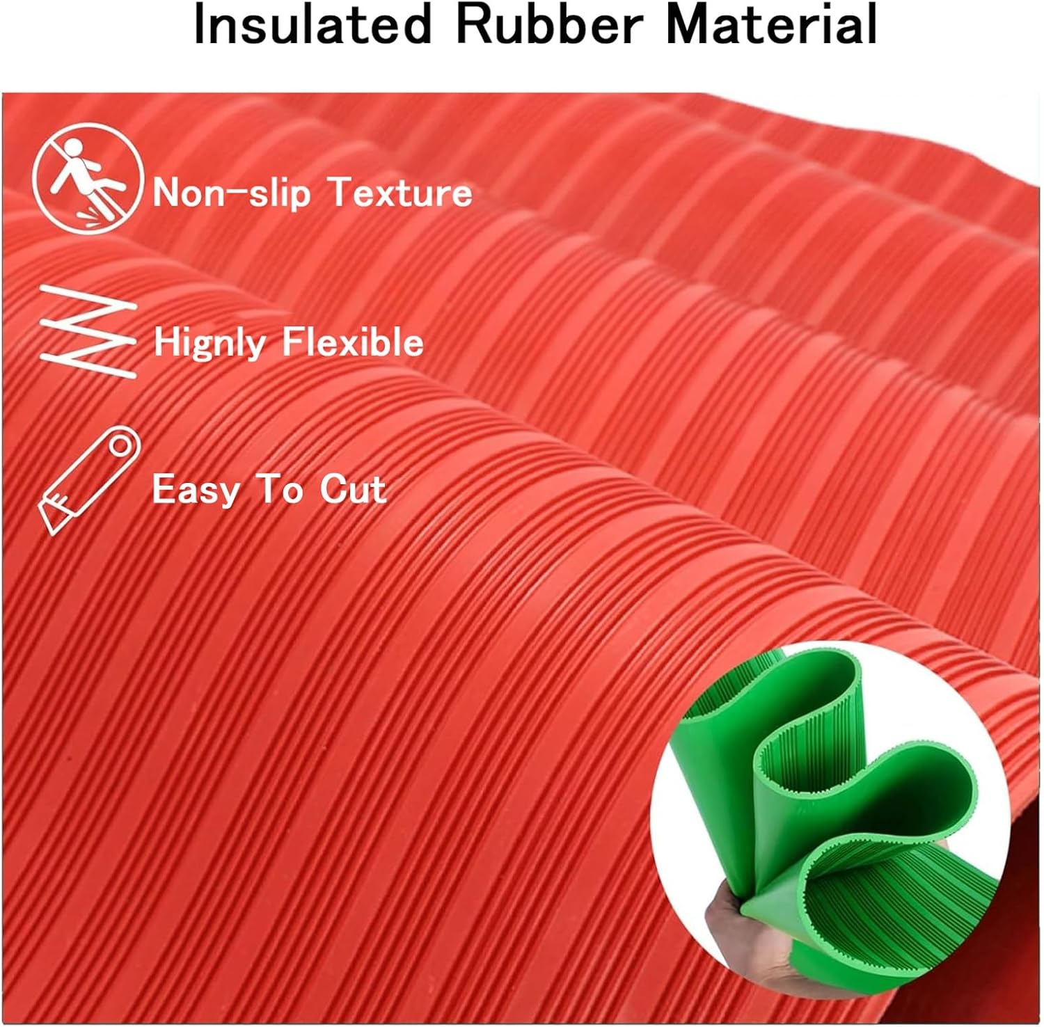 6000 V Dielectric Non-conductive Insulating Floor Mat - Customization Length, 1 2 3 4 5 6 7 8 9 10m Long Electrical Safety Rubber Mat Cuttable, Commercial Work Spaces Flooring Matting(Black,33x3.3ft(1