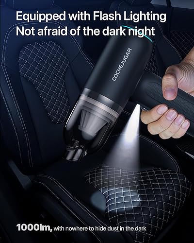 Miniatura 9 de Aspiradora portátil inalámbrica de mano, 18KPA 4 en 1, aspiradora magnética de mano inalámbrica con luz LED, tiempo de funcionamiento de 30 minutos