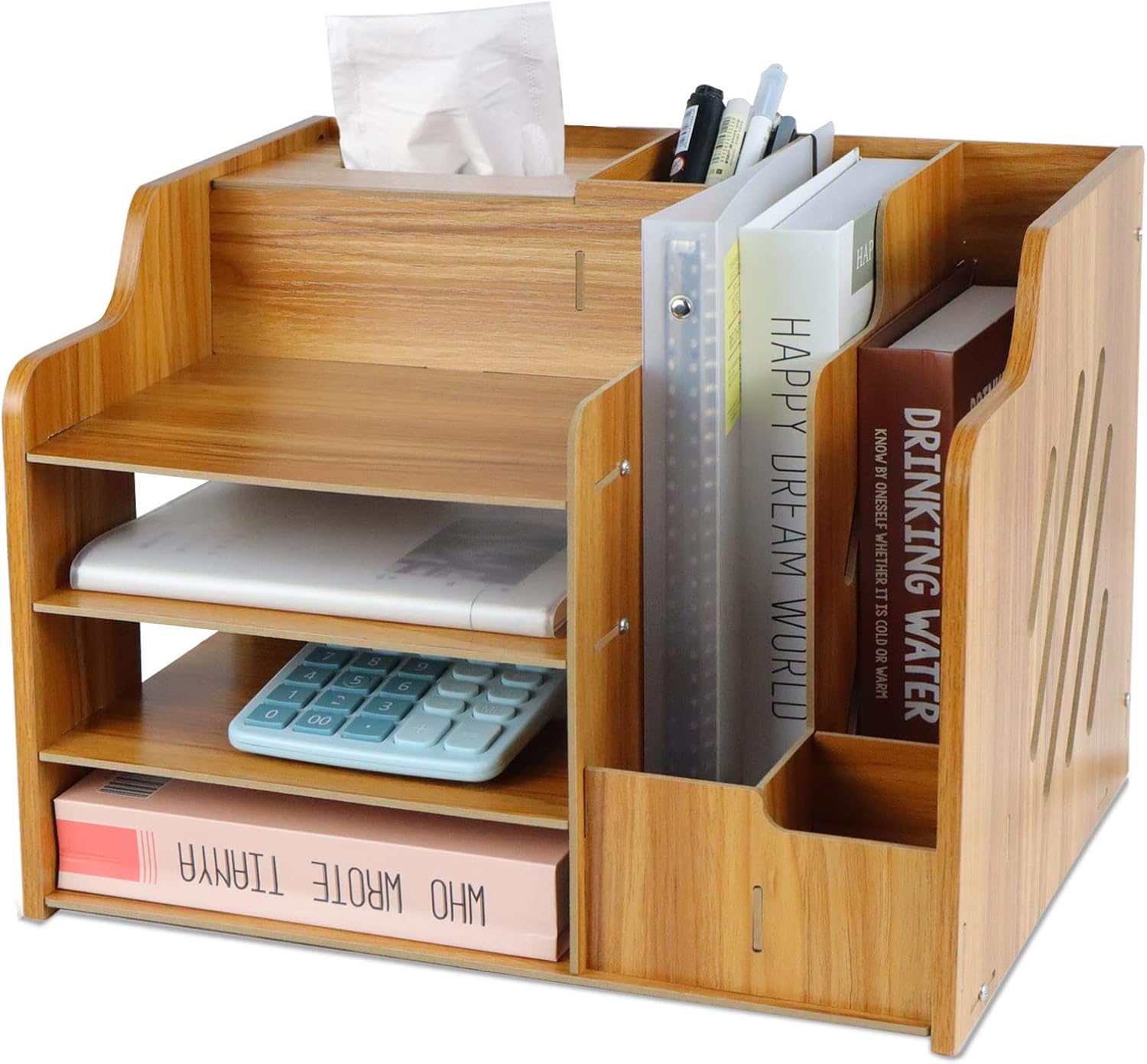 Betinyar Wood Desk Organizer, Office Desk Organizer