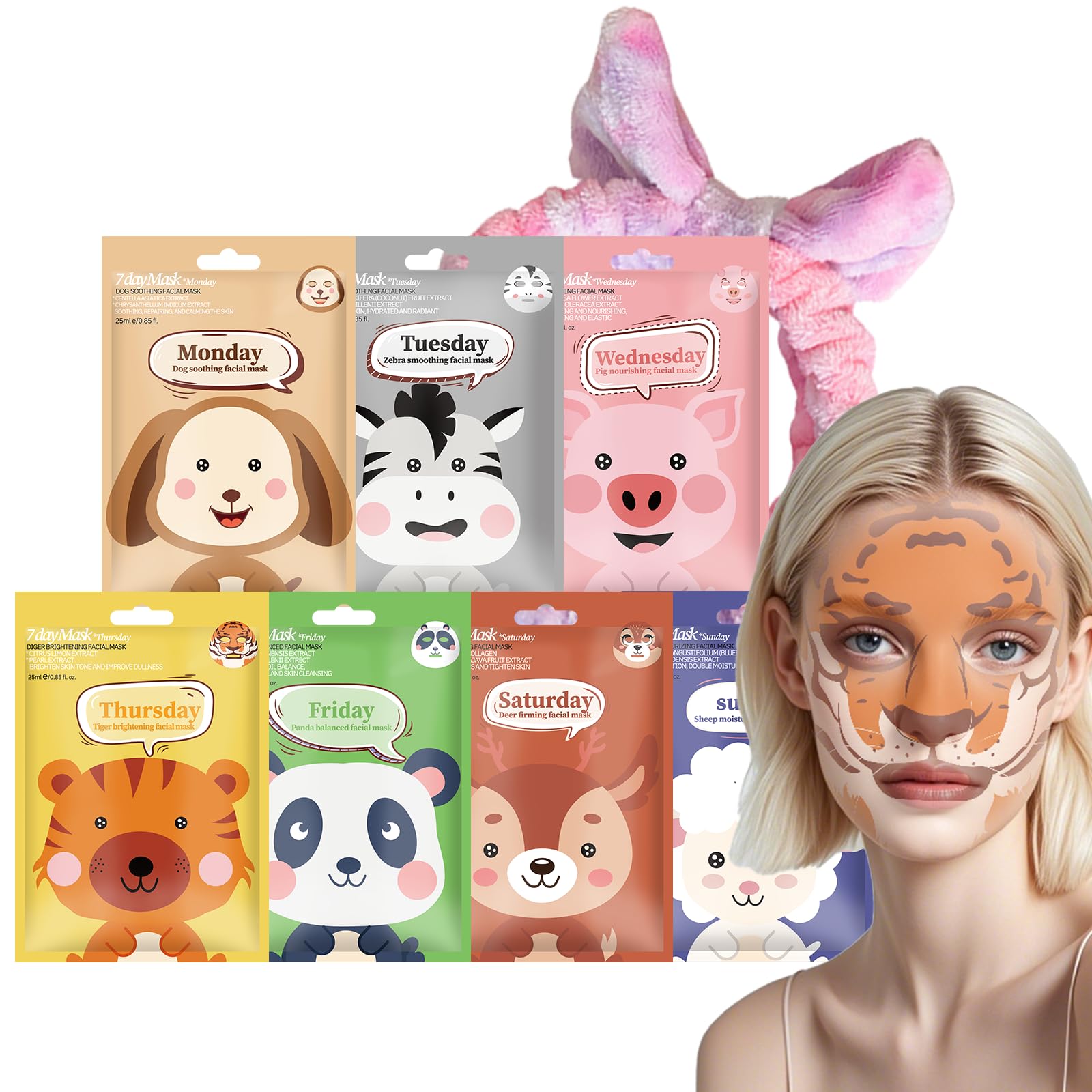 Evolvique 7PCS Animal Character Sheet Masks Gifts ...