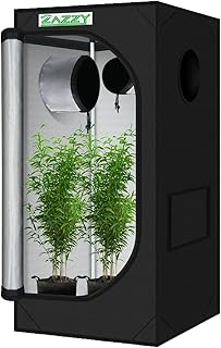 zazzy 2x2 Grow Tent 24"x24"x48"600D Mylar Hydroponic Indoor Plant Grow Tents with Observation Window,