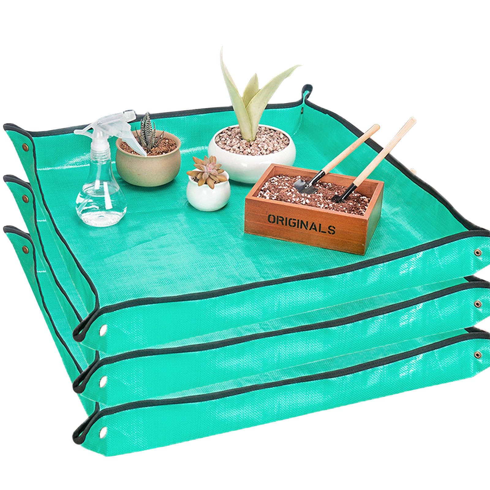 Photo 1 of 3 PCS 39"x 31" Large Potting Mat for Indoor Plants Transplanting, Foldable Waterproof Plant Repotting/Potting Tray, Portable Potting Mat Gardening Tray Succulents Mat