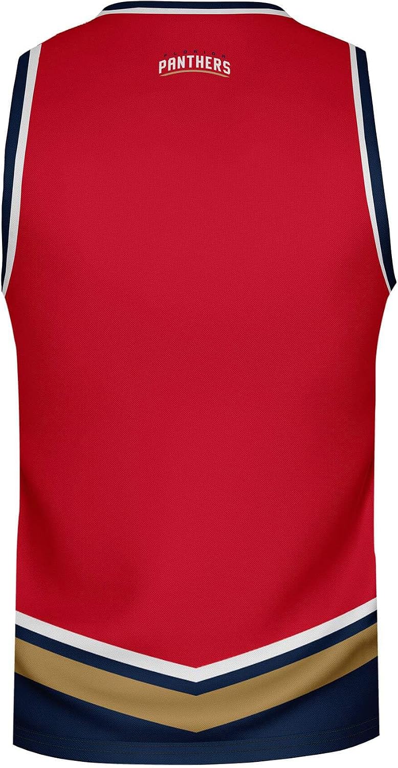 Bench Clearers Florida Panthers Leaping Cat Alternate Hockey Tank, Red, Multiple Sizes, Polyester