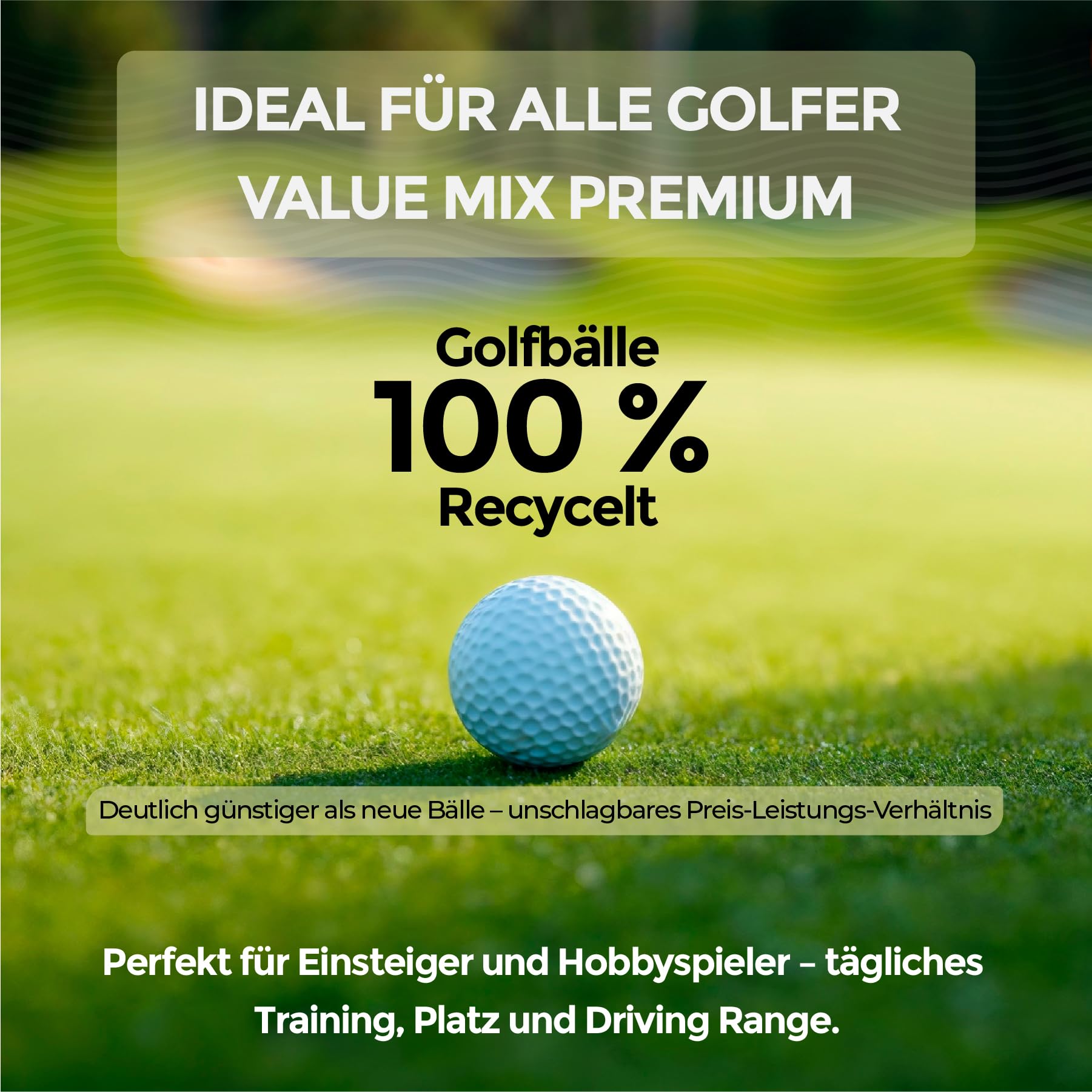 Golfbälle gebraucht - recycelte Grade-A-Golfbälle Lakeballs Mix - 22 Stück