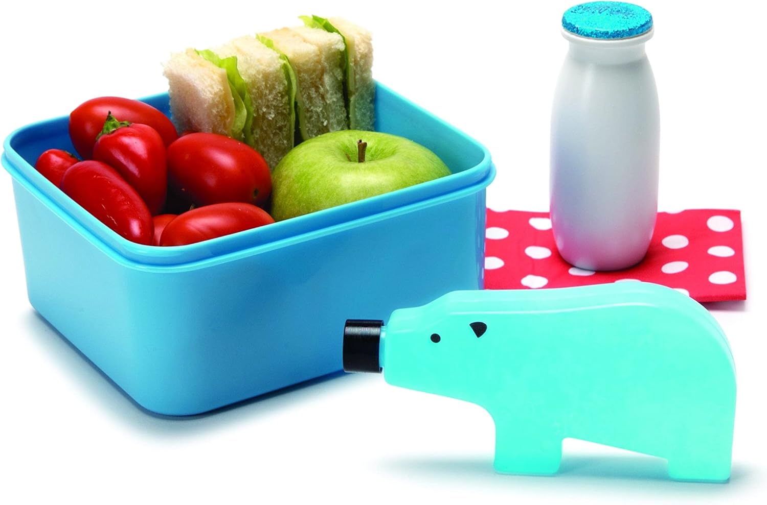 Blue Bear Ice Pack For Lunch Box -- Reusable Ice Pack For Personal Cooler, Perfect Bento Box Accessories, Bear Cub, 5”x 2.5”x .75”