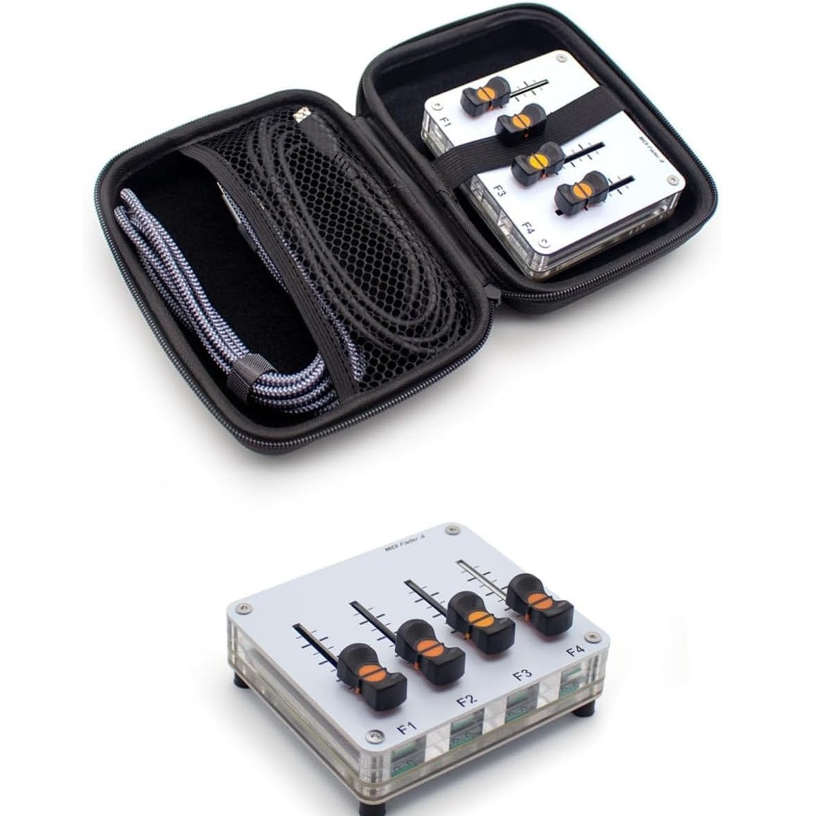 Fader Midi De 4 Canales Y 42 Mm, Mezclador Deslizante Midi Delgado De 4 Pistas, Interfaz USB, Mapeo CC Personalizado, para Software DAW Y Edición En Estudios De Producción Musical.