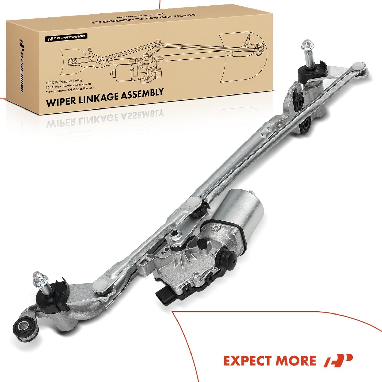 A-Premium Front Windshield Wiper Motor and Linkage Assembly