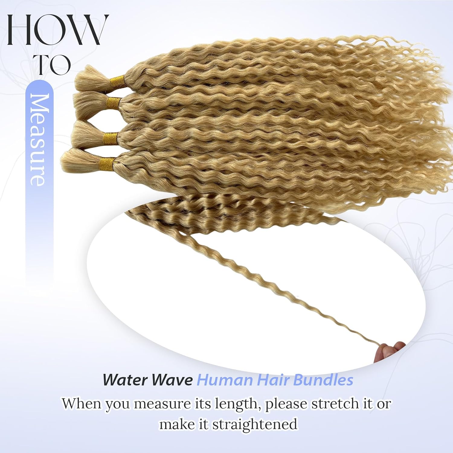 Deep Wave Human Braiding Hair #24 Honey Blonde Two Bundles 100G 16 Inch image 5