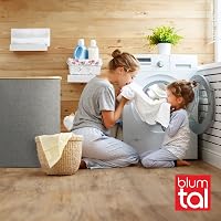 Blumtal Szürke Szennyestartó Kosár 100L - Kivehető Zsákkal és Fedéllel - Keskeny Bambusz Vázas Textil Ruhatároló - Modern Téglalap Alakú Mos 7