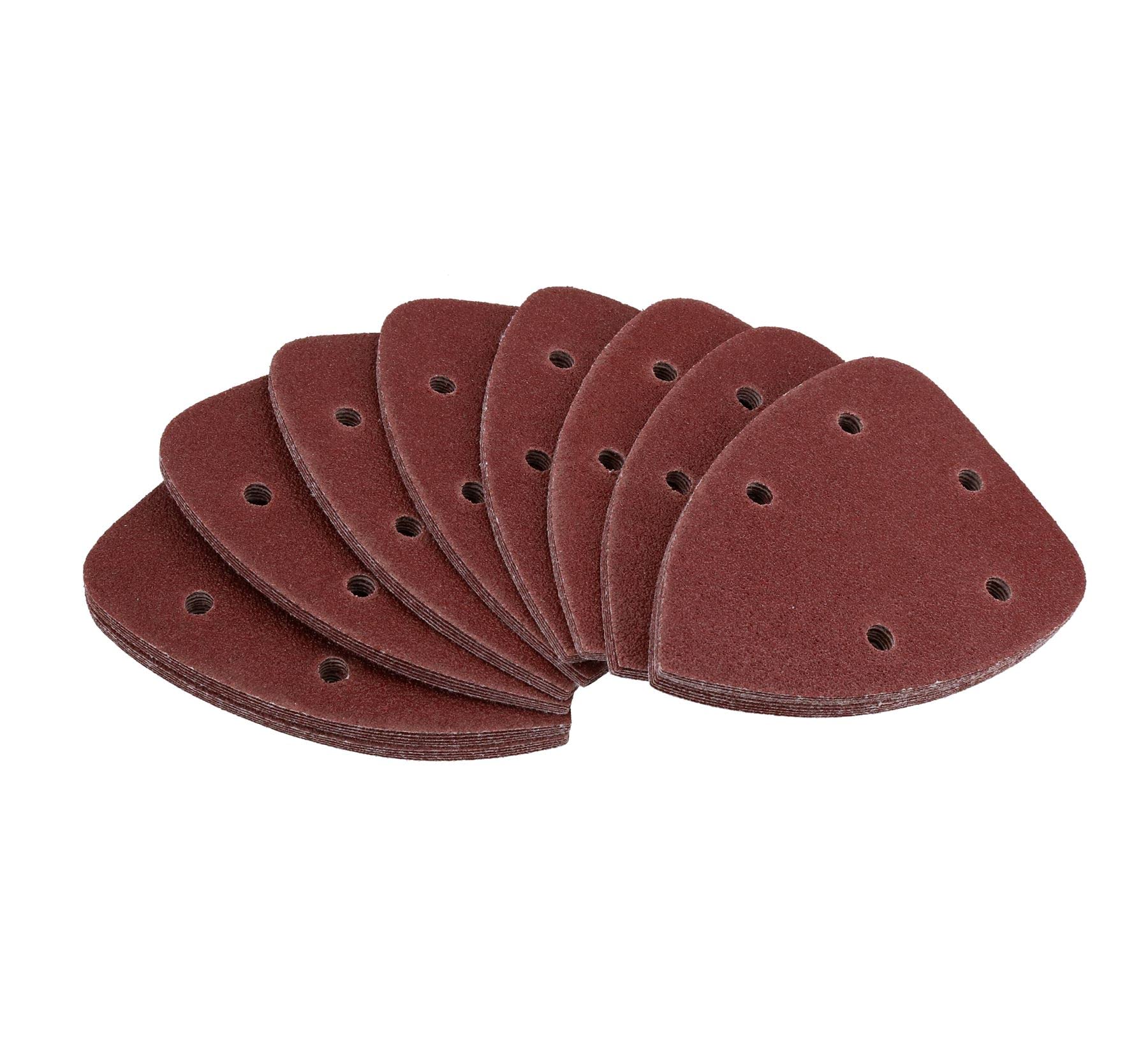 50pk Hook and Loop 140mm Sanding Triangle Pads Discs Mixed Grit 40 – 240