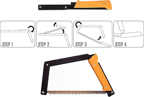 Miniatura 4 de AGAWA - BOREAL15 - Sierra de arco plegable de 15 pulgadas (marco negro - mango amarillo - hoja multiuso)