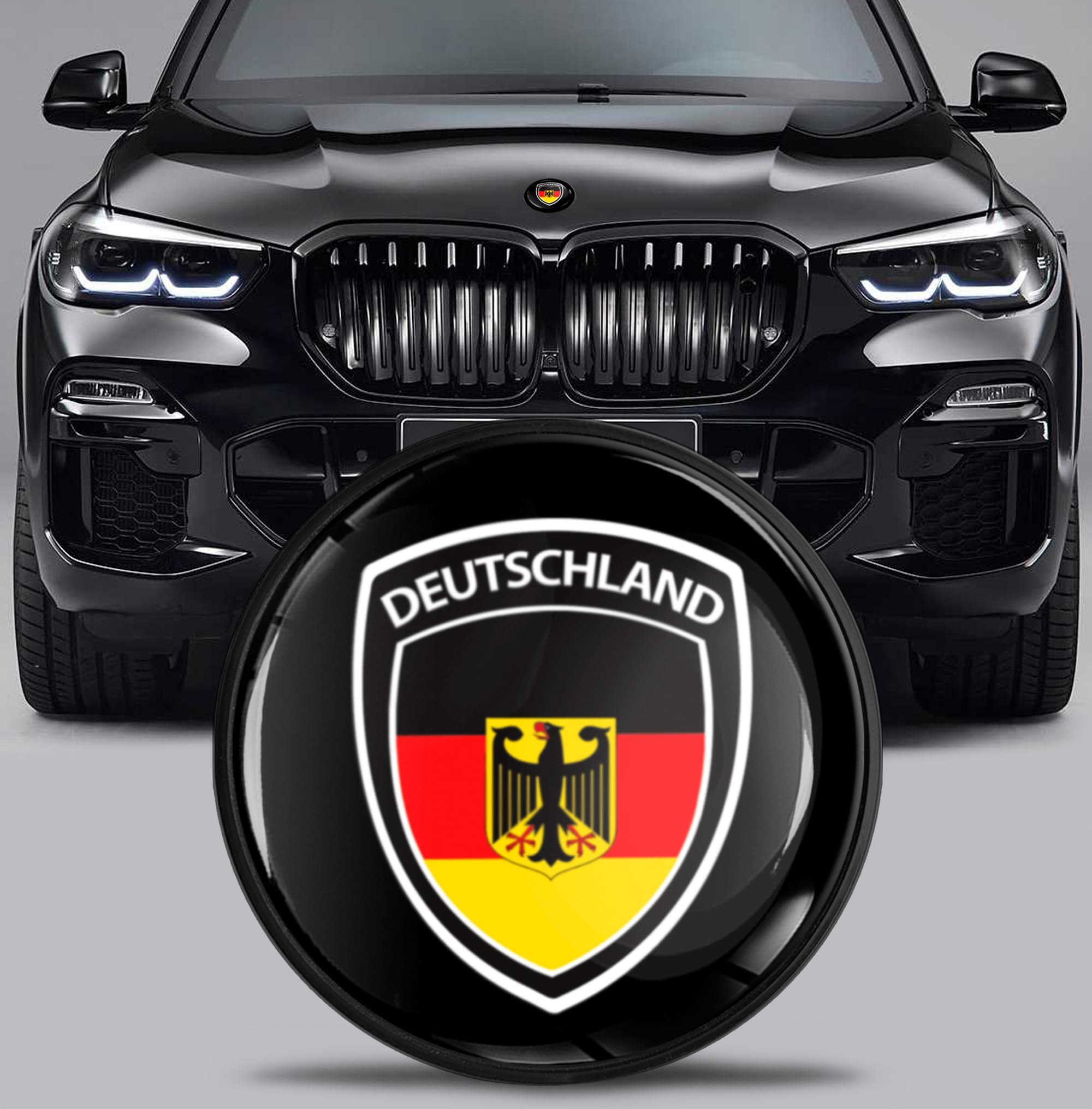 Front Hood Trunk Tuning Badge 82mm Compatible with BMW Emblem 51767288752 Black Red Yellow EX 7
