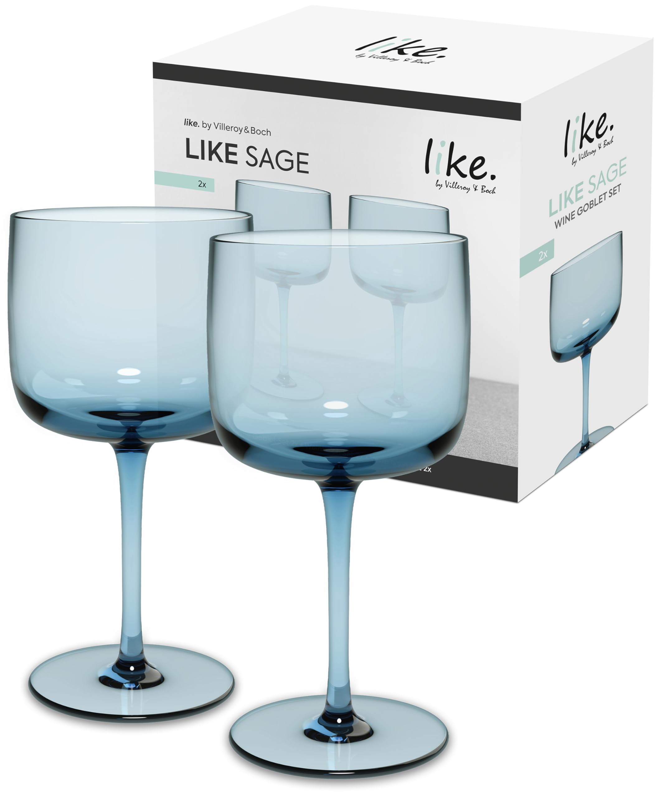 like. by Villeroy & Boch – Like Glass Weinglas Blau, Spülmaschinenfest, Gläser, Weingläser, Trinkgeschirr, Kristallglas