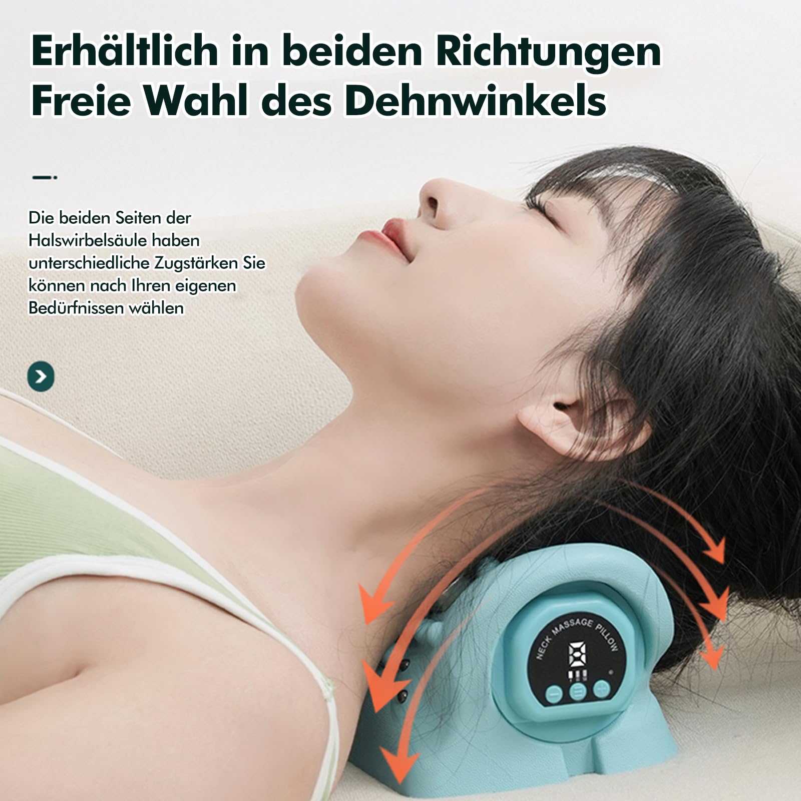 Nackenmassagegerät mit Wärme, EMS Massagegerät Nacken Kabelloses Massagekissen mit Konstanter Temperatur, 3 Modi, 6 Einstellbare Frequenzen für Nacken zur Schmerzlinderung