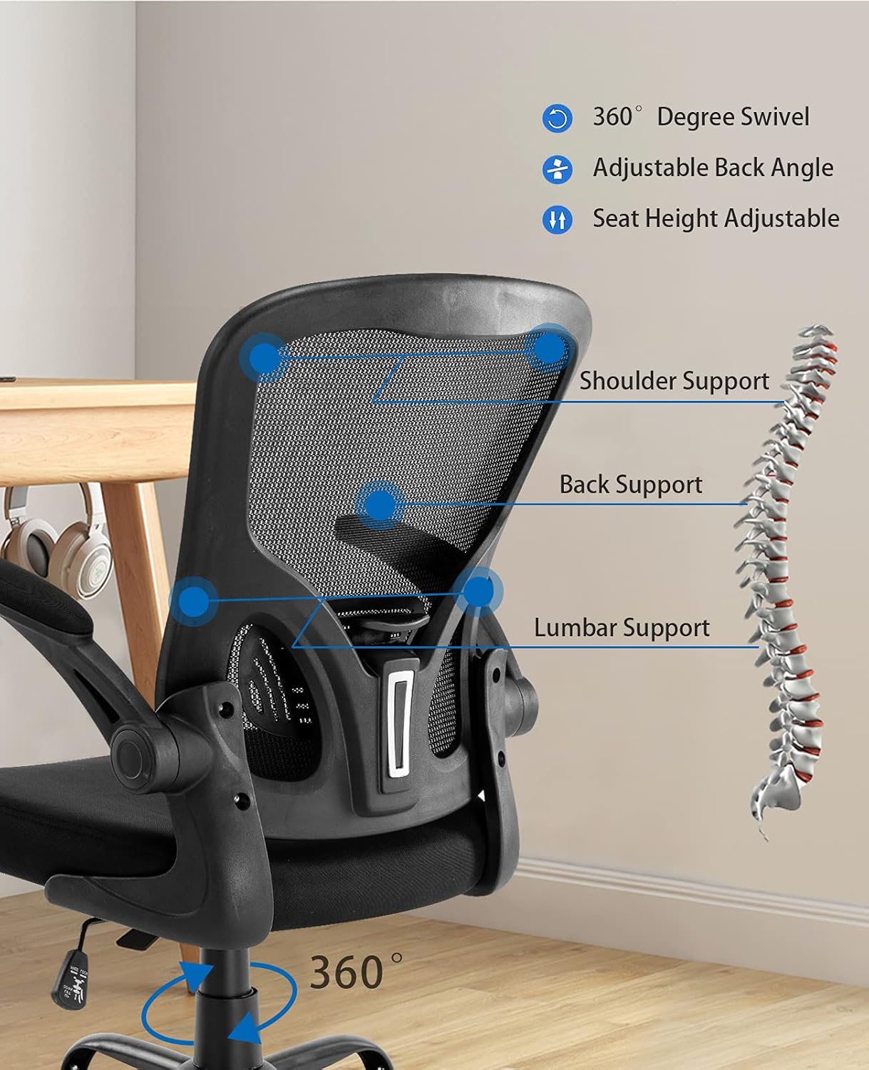 Buy INIBUD Ergonomic Mesh Office Chair with High Back/Lumbar Support