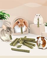 Vista 6 de Bissap 22 palitos masticables de conejo, mezcla natural de heno Timothy, rosa, Dahlberg, margarita y no me olvides, juguetes para masticar