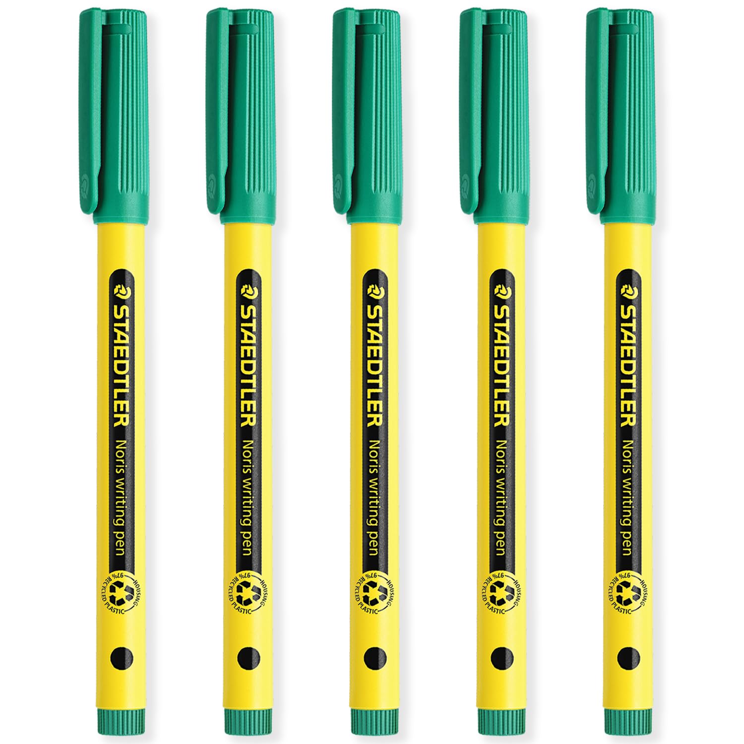 STAEDTLER 307 Noris Writing Pen - Handwriting Pens - 0.6mm Line Width - Ideal for School Work, Office, etc (Green)