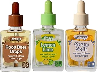 Allways Drops Natural Water Enhancer | Soda Fun Variety Pack | Sugar-Free, Zero Calorie | Monk Fruit Sweetened | Glass Bottle | Family-Friendly | Makes 150 Drinks