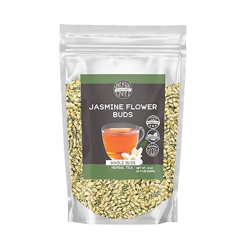Birch & Meadow 8 onzas de capullos de flores de jazmín, secos, ingrediente del té, sin aroma añadido