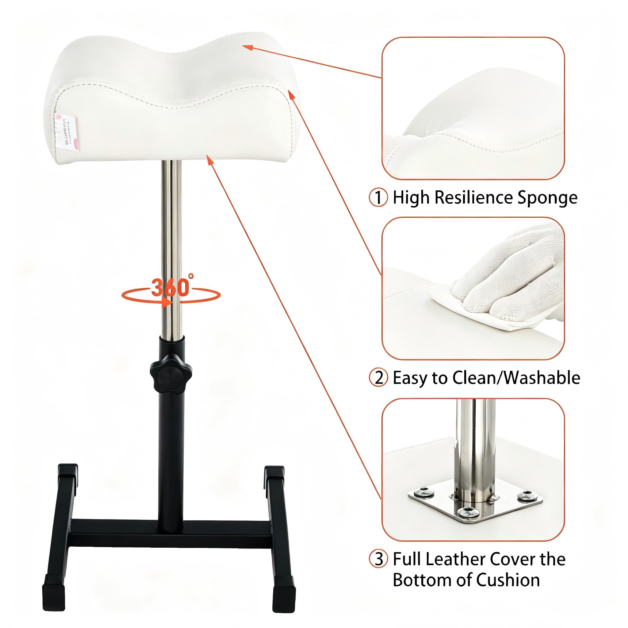 Adjustable Pedicure Footrest Stand for Salon, Spa and Home Nail Care