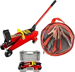 Kit Macaco Jacaré Hidráulico 2 Toneladas com Maleta + Cabo Bateria 200a Universal Portátil Para Carros Eda