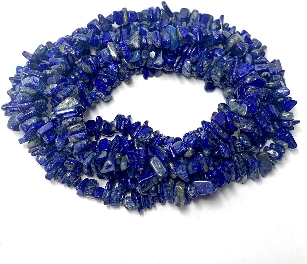 31 inches Chip Stone Loose Gemstones Beads Drilled Strand for Jewelry Making (Lapis)