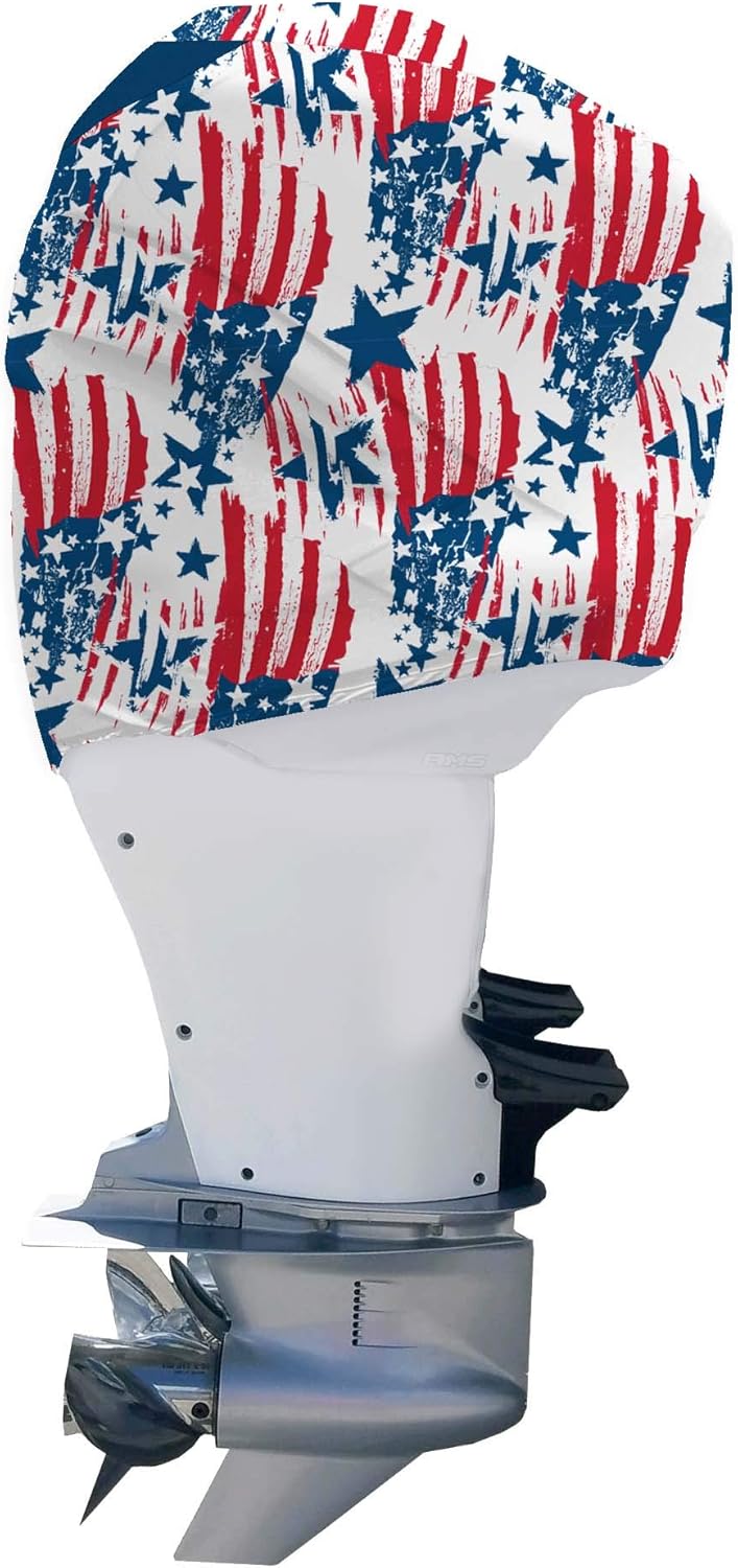 American Patriot Outboard Motor Cover for Yam F75-F115 HP [Side Vents] (2014-Present) | Made in USA to Stay on While You Run! | 118A