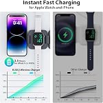 KU XIU X55 Charging Station, Foldable 3 in 1 Wireless Charger Compatible with iPhone 16/15/14/13/12/Pro/Pro Max/Mini/Plus, 5W Fast Charger for Apple Watch9/8/7/6/5/4/3/2/SE, for Airpods