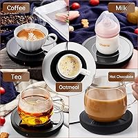 Vista 2 de Calentador inteligente de taza de café para escritorio, calentador de cera de 36 W para tazas grandes y teteras, posavasos inteligentes de apagado