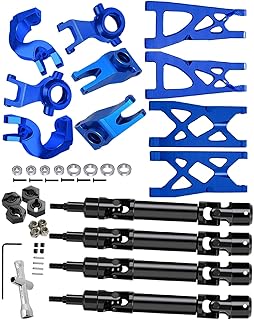 RCMYou RC Upgrades Part for 1/10 ARRMA Granite/Senton 4x4 3S Blx & Mega 550 Vorteks 3s blx,Drive Shaft CVD Axles,Suspension Arm & Steering Blocks Caster Blocks C-Hubs Stub Axle Carriers,Navy Blue