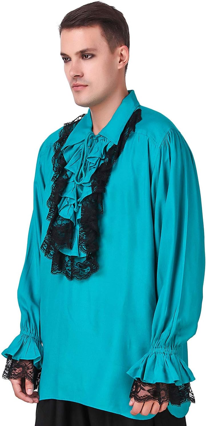 ThePirateDressing Medieval Poet's Roberto Cofresi Costume Pirate Shirt C1003