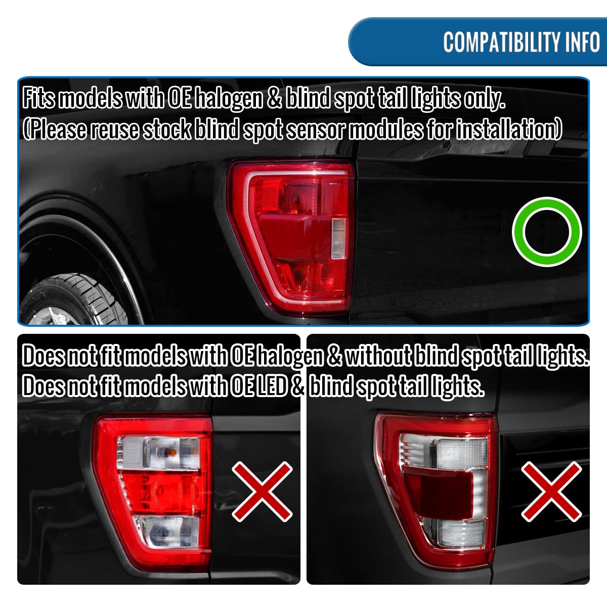 Full LED Tail Lights Sequential Turn Signals for Ford F150 2021 2023 Black Smoke image 6