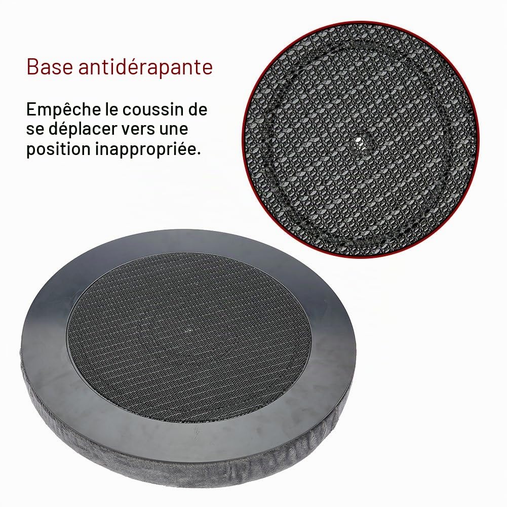 Coussin de Siège de Voiture, Coussin de Siège de Voiture de Mobilité Antidérapant, Rotatif à 360 Degrés, Coussin de Siège Rotatif pour Chaises de Bureau Ou de Maison, 39 Cm