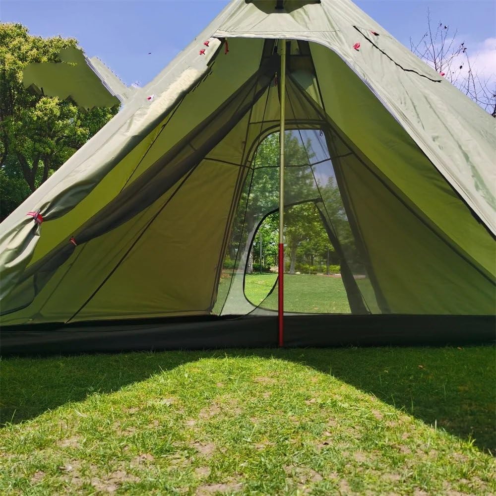 Tente Pyramidale Tingxue 320PRO – Diamètre 320 Cm, Hauteur 160 Cm, Avec Fenêtre Ignifuge Pour Poêle à Bois – 1,8 Kg