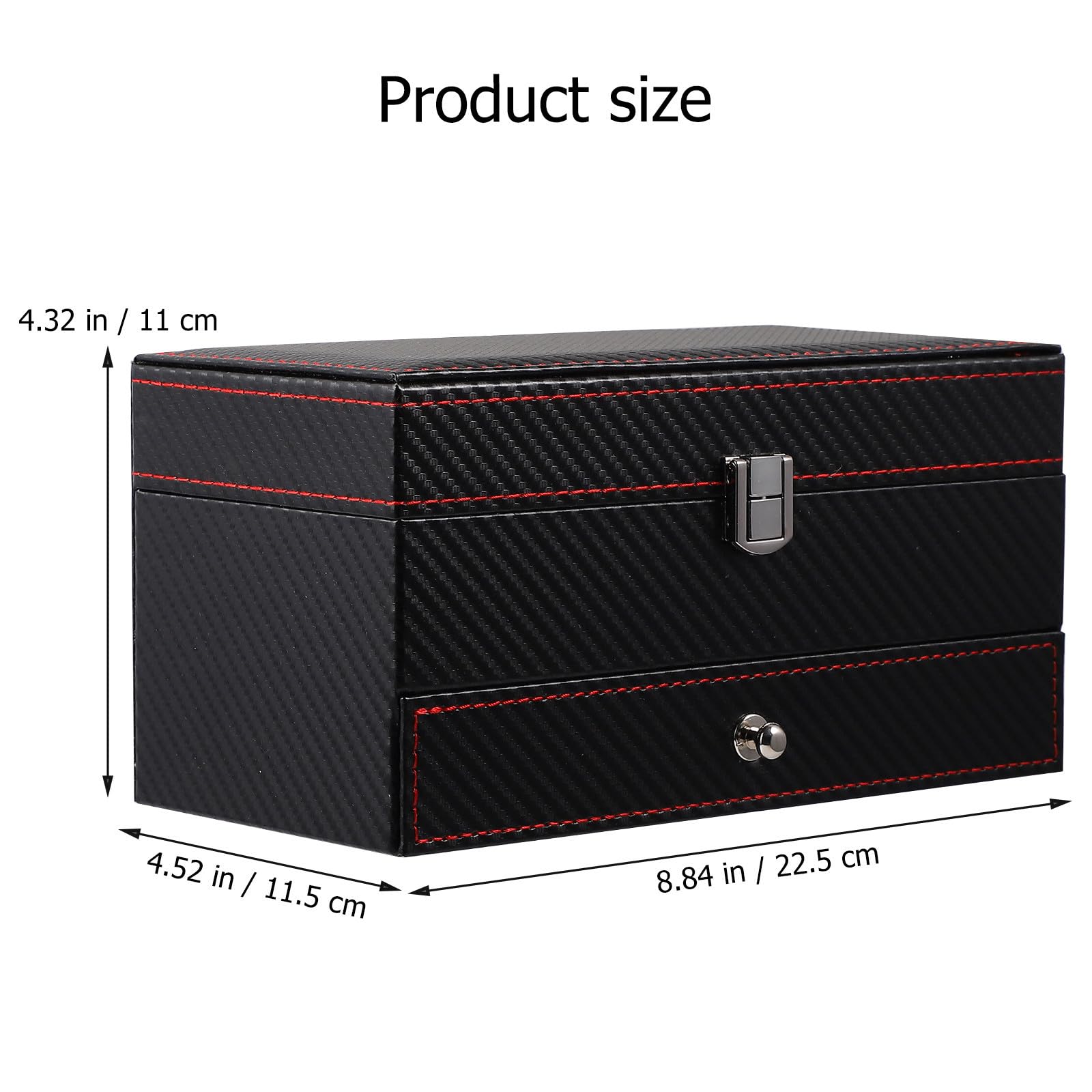 ifundom Boîte de Rangement pour Montres et Bijoux en Cuir Noir et Bois, Solide et Facile à Nettoyer, Stockage de Bijoux Engagements