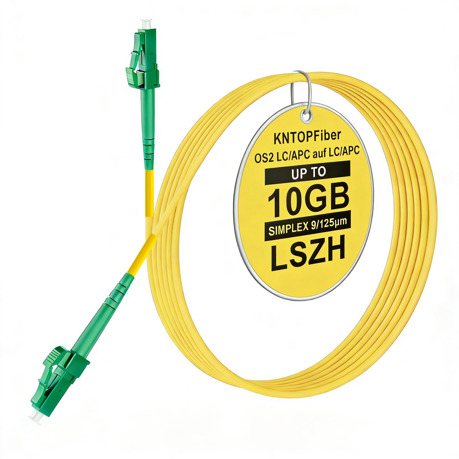 KNTOPFiber SC/APC auf SC/APC, OS2 Gepanzertes LWL Kabel 10m,