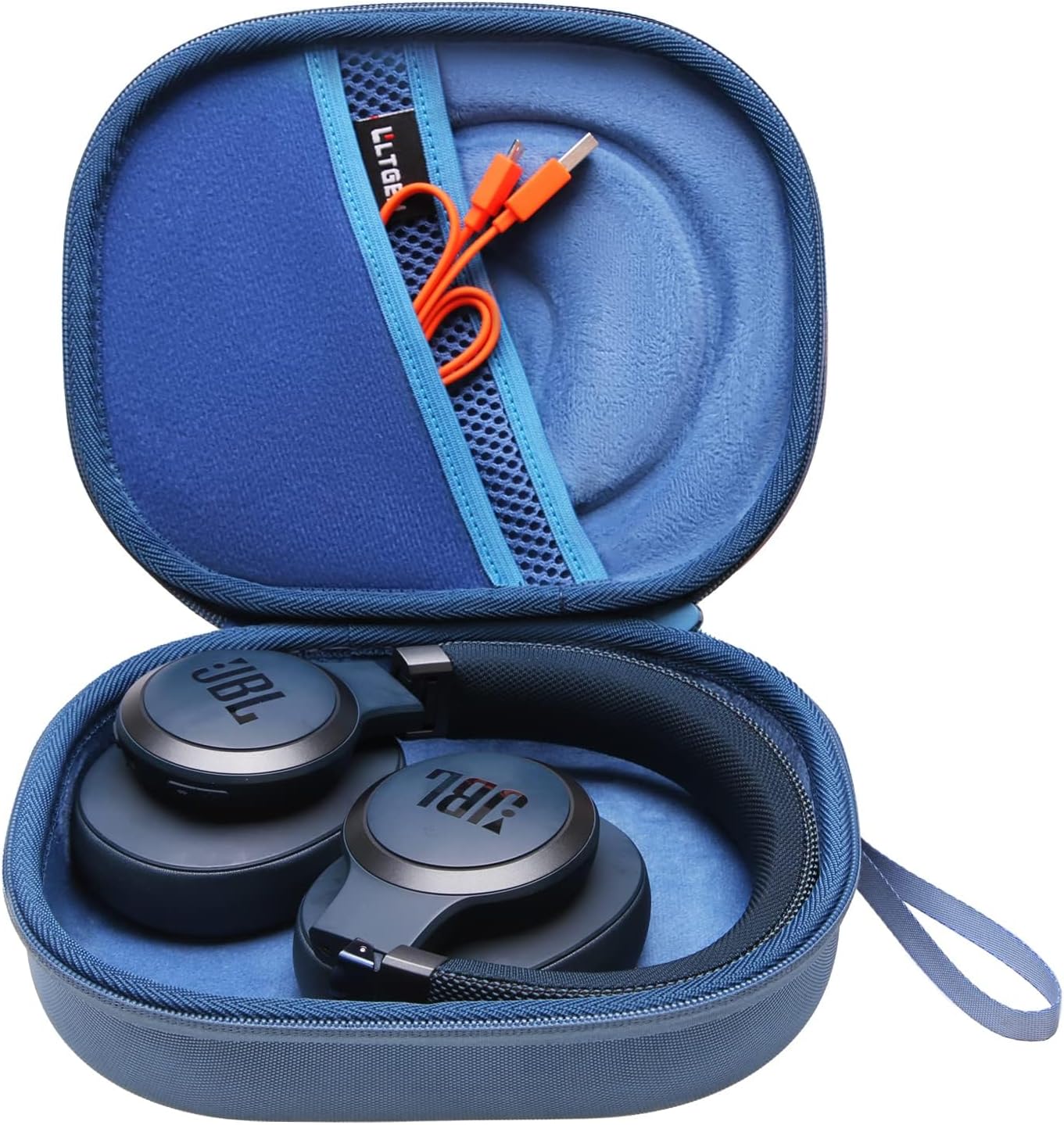 L LTGEM Hard Case for JBL LIVE 770NC, 660NC, 670NC or JBL Tune 510BT, 520BT, 570BT, 720BT, 710BT, 670NC, 770NC, 760NC, Folding Headphone - Portable Travel Bag (Case Only) - Blue