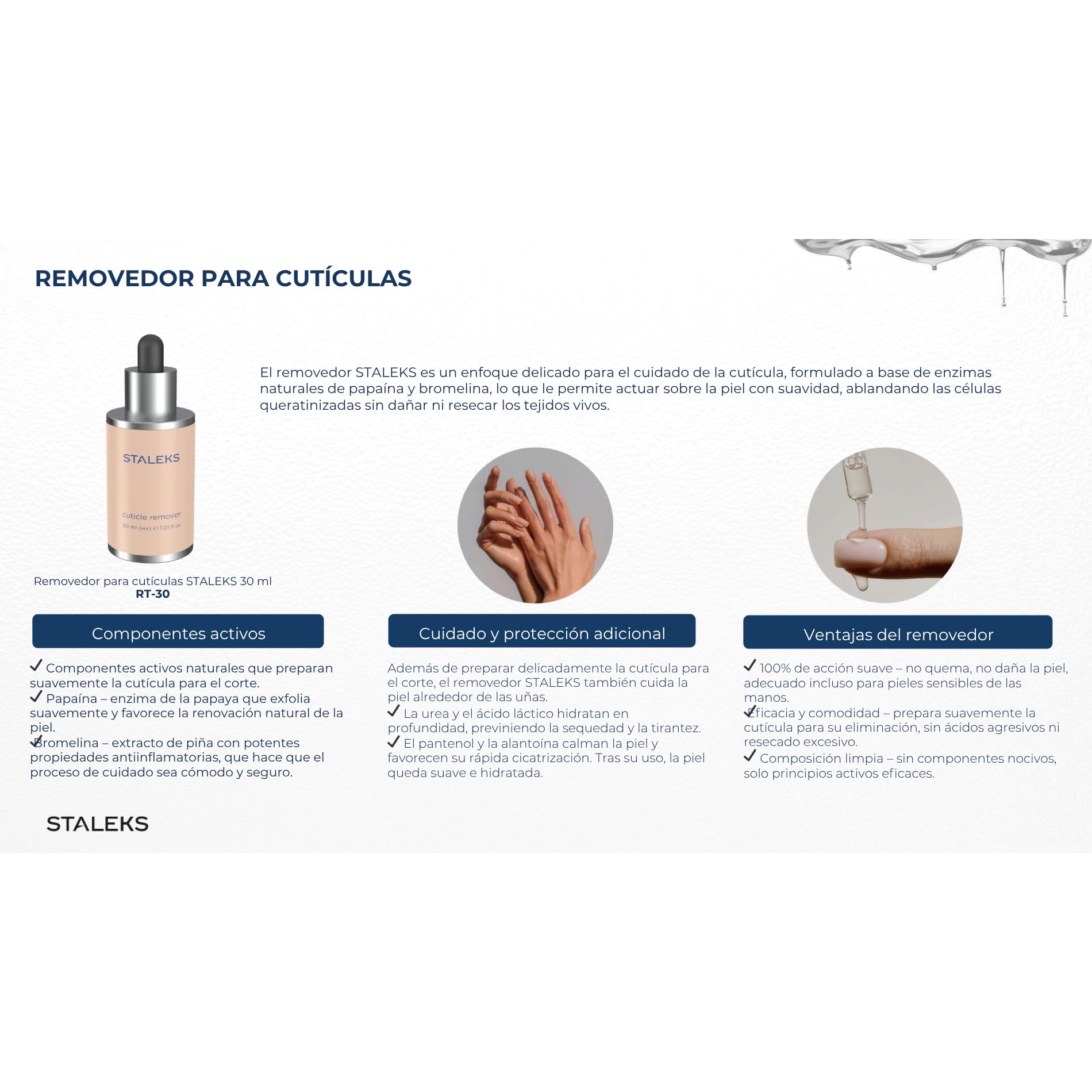 Treat.s by STALEKS PRO Rimozione cuticole olio per ammorbidimento rapido. Rimuovere le cuticole con urea, ceramidi ed estratti naturali che idrata e nutre la pelle. Cruelty Free. 30 ml