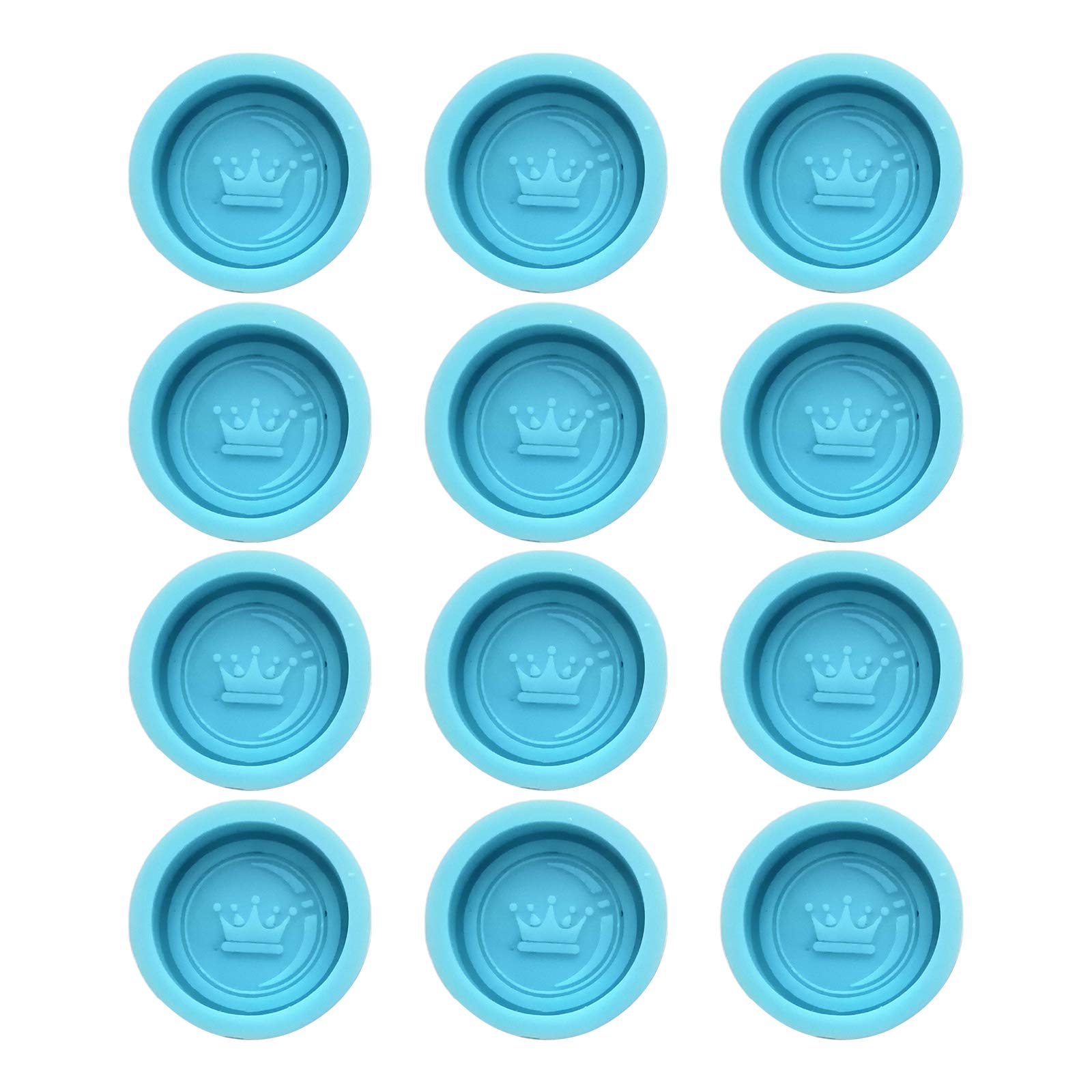 EINCORN 12 Pcs International Chess Shape Epoxy Resin Mold Checkers Silicone Mould, 3.2cm, Blue
