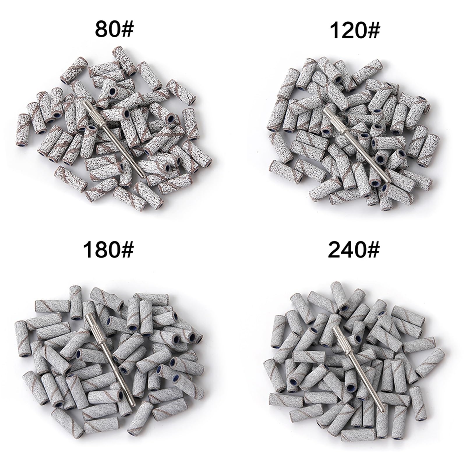 Fresas Torno Para UñAs For perforación de uñas, fresado, manicura, salón, accesorio papel lija para Manicura(100pcs 80 grit)