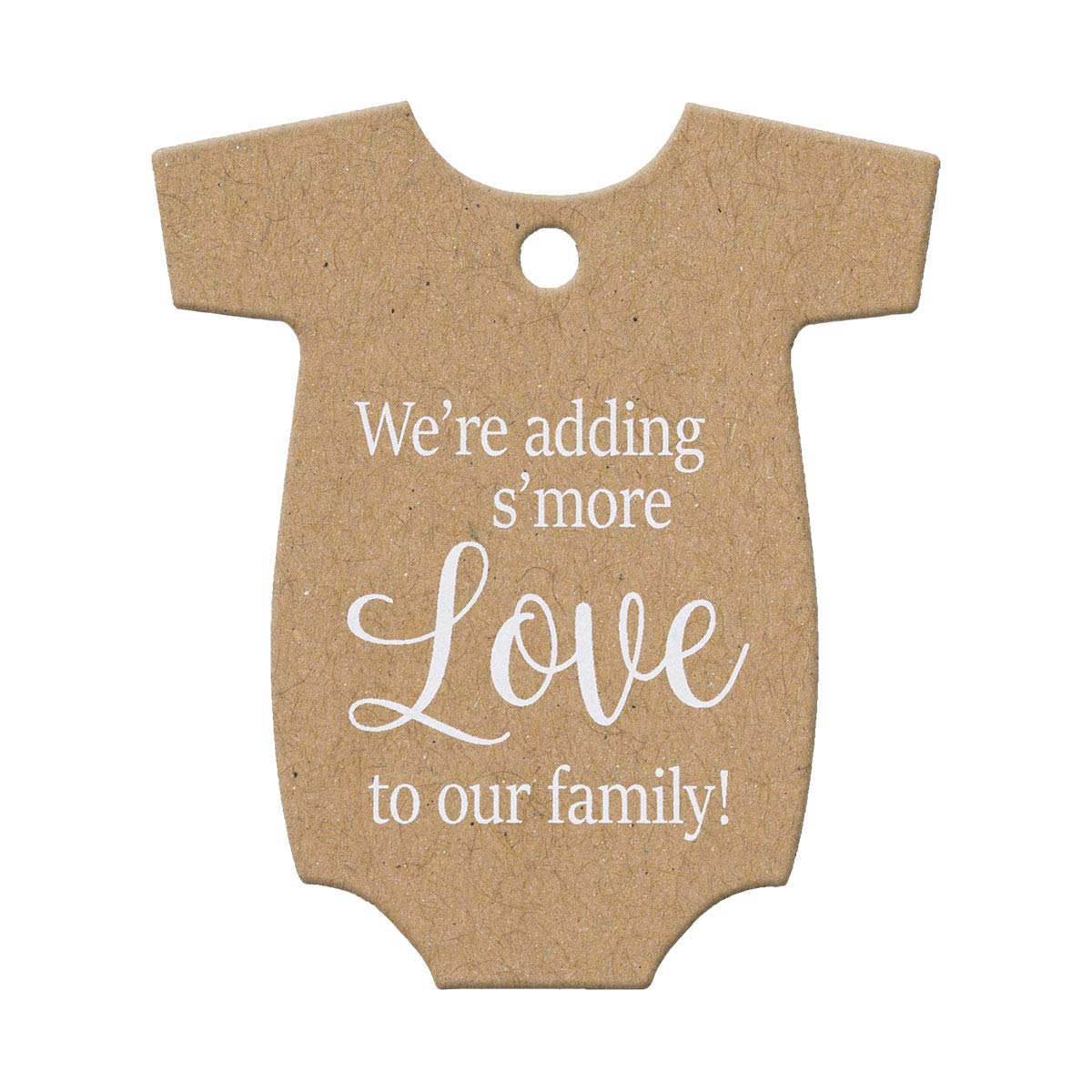Summer-Ray 50pcs Baby Onesie Adding S'More Love to Our Family Baby Shower Favours Gift Tags Thank You Tags (Kraft)