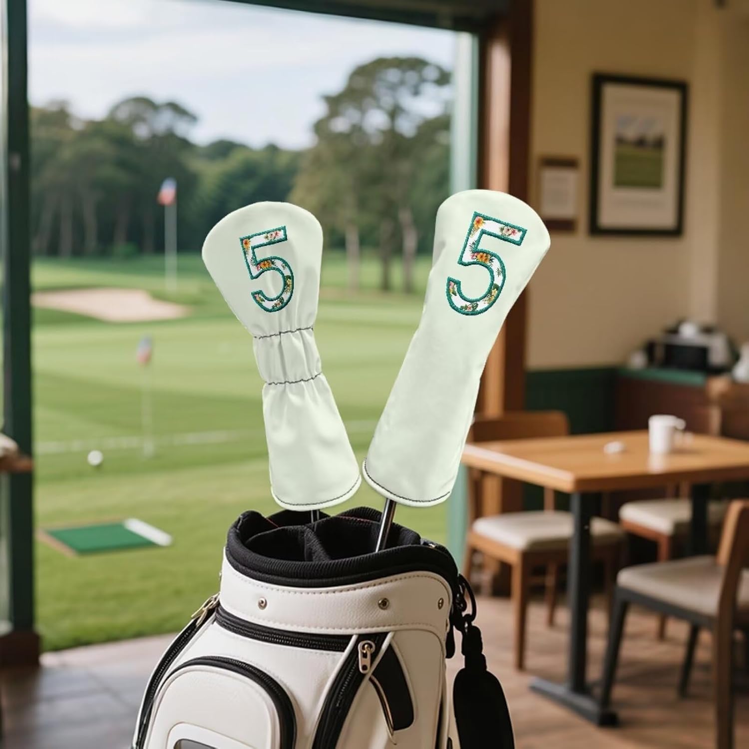 Rnyleeg Funny Golf Club Cover Leather Driver Head Covers 3 5 Wood Headcover Hybird Head Covers for Golf Club Soft Elastic