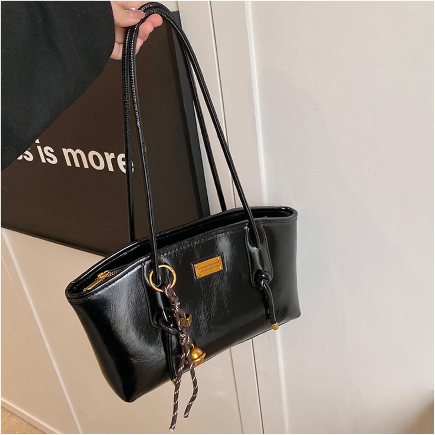 Autumn vintage handbag Leather Shoulder Bag for Women Small Hobo Purse Trendy shoulder bag - Image 3