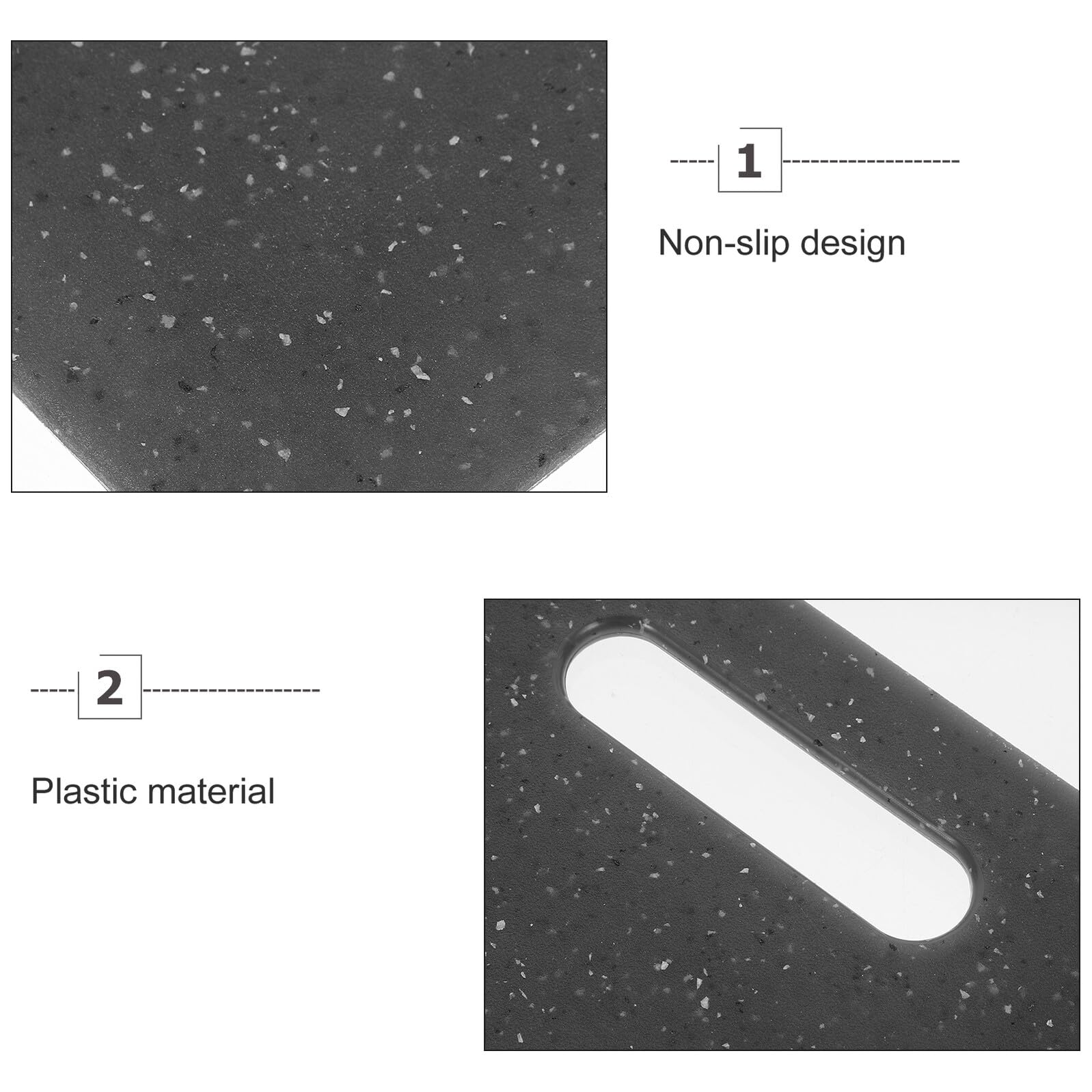 Set di 3 Taglieri da Cucina Neri in Plastica Riutilizzabili | Versatili per Uso Domestico, Formato Compatto, Facili da Pulire e Adatti a Preparazioni Quotidiane