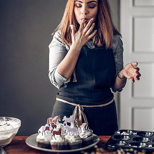 Miniatura 5 de Paquete de 36 adornos para cupcakes de caballos, animales de caballo, cupcakes, decoración de cupcakes para baby shower, cumpleaños, baby shower,