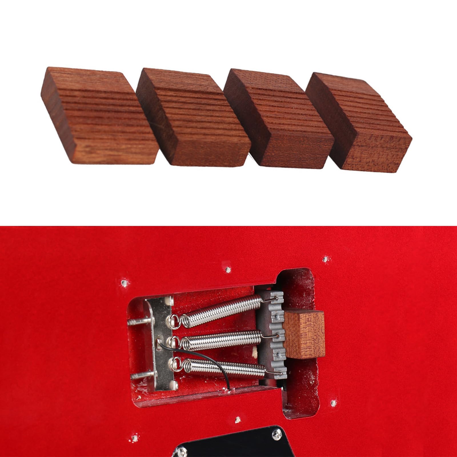 Schwimmende Tremolo-Setup-Blöcke, Holz, E-Gitarre, Tremolo-Slider, 4 Größen, Holz, Gitarre, schwimmender Tremolo-Tremolo-Tremolo-Keil, 4 Stück