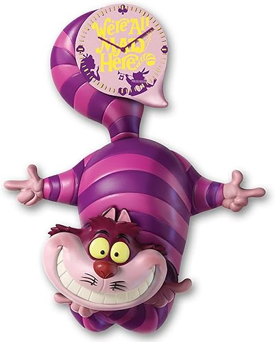 The Bradford Exchange Disney Alicia en el país de las maravillas Cheshire Cat Motion Reloj de pared brilla en la oscuridad