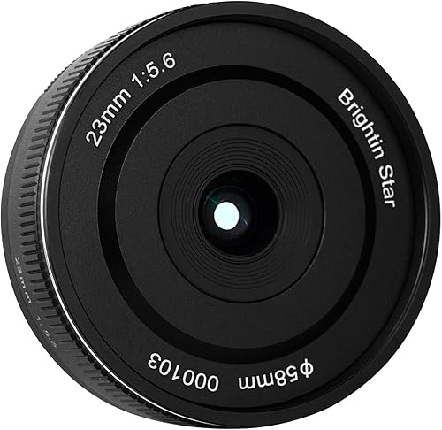 Miniatura 2 de Brightin Star Lente de cámara sin espejo F5.6 de marco completo Pancake Street de 0.906 in, enfoque manual, apto para Sony ZV-E10, A7IV, A6400,