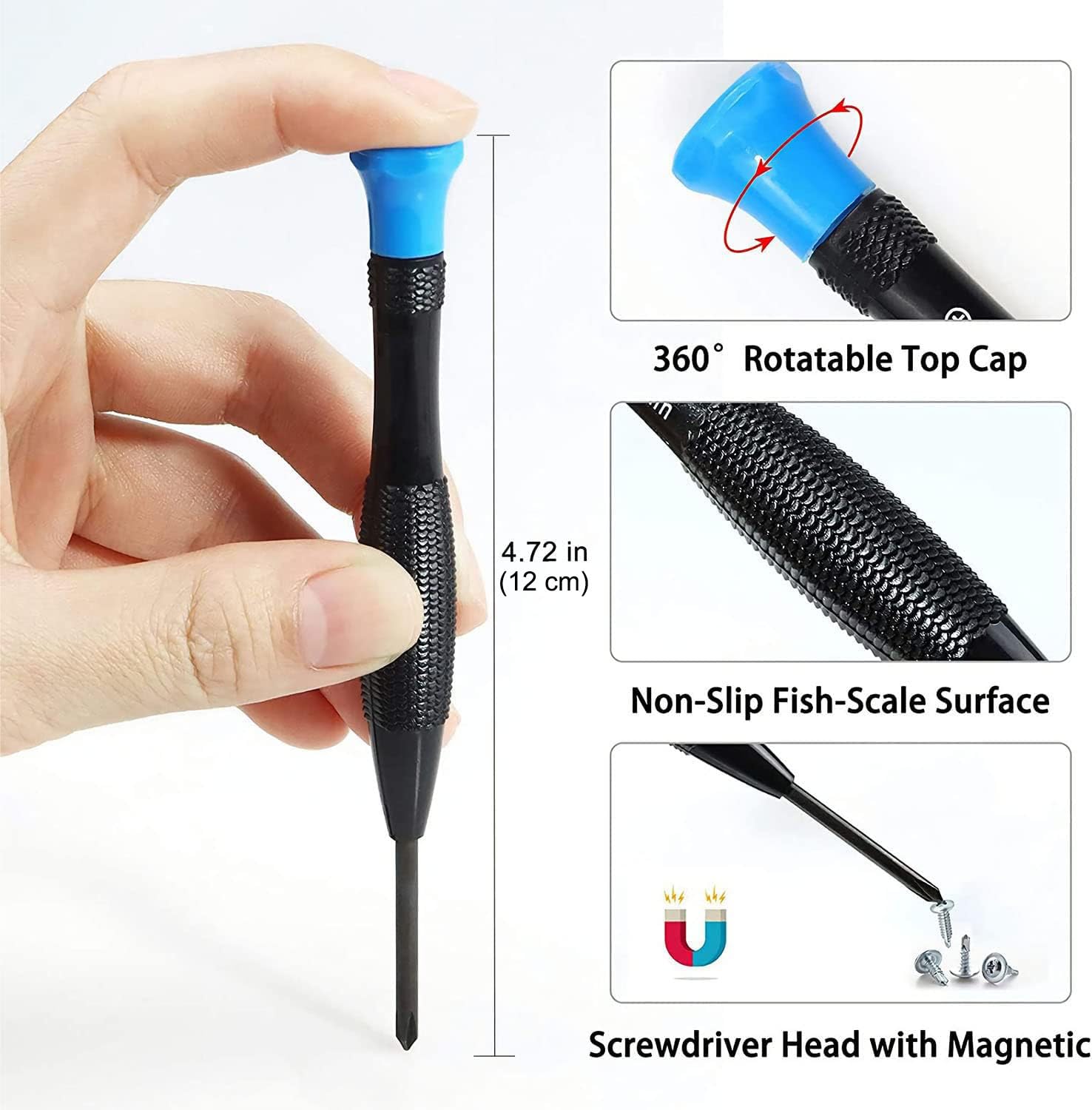 Juego de destornilladores de 20 piezas, herramienta de reparación de teléfono, kit magnético pequeño con palanca de apertura Phillips Pentalobe Torx para iPhone, iPad, teléfonos Samsung 3